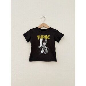 Tupac 2Pac Toddler 2T Black Graphic T-Shirt Hip Hop Rap Music Tee 2023
